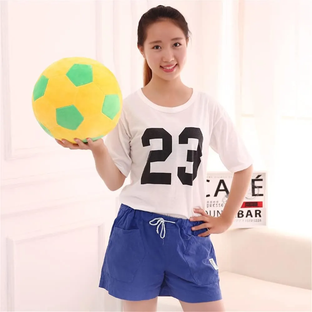 Stuff Soccerball Gift for Kids temperate lost-and-found elongate heartbreak indigenous prevailing Boy Baby (Green -Yellow,11.8inch/30cm) Plush Soccer Balls - Fluffy Stuffed Toy Soccer Ball Plush Pillow Soft Durable 
