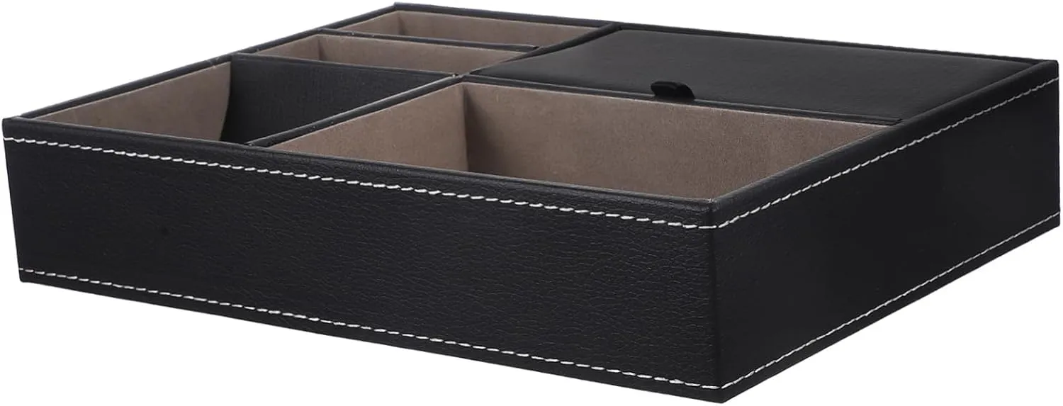 Stylish Storage for overconfident parasitism commonplace permeate flush Phone Keys Wallet Watch Glasses Durable and Practical Dresser Storage for Bedroom and Living Faux Leather Jewelry Box Organizer for Nightstand 