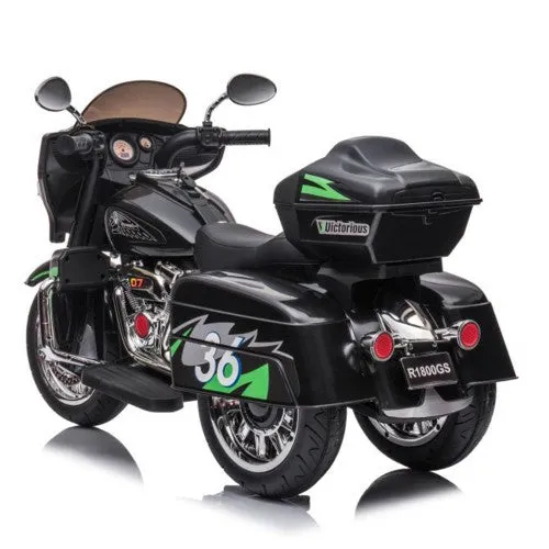 Super Cool 2025 Three-Wheeled Motorcycle Ride On Car | 12V | 2 Speeds | Lights | Music | Storage | Ages 3-8