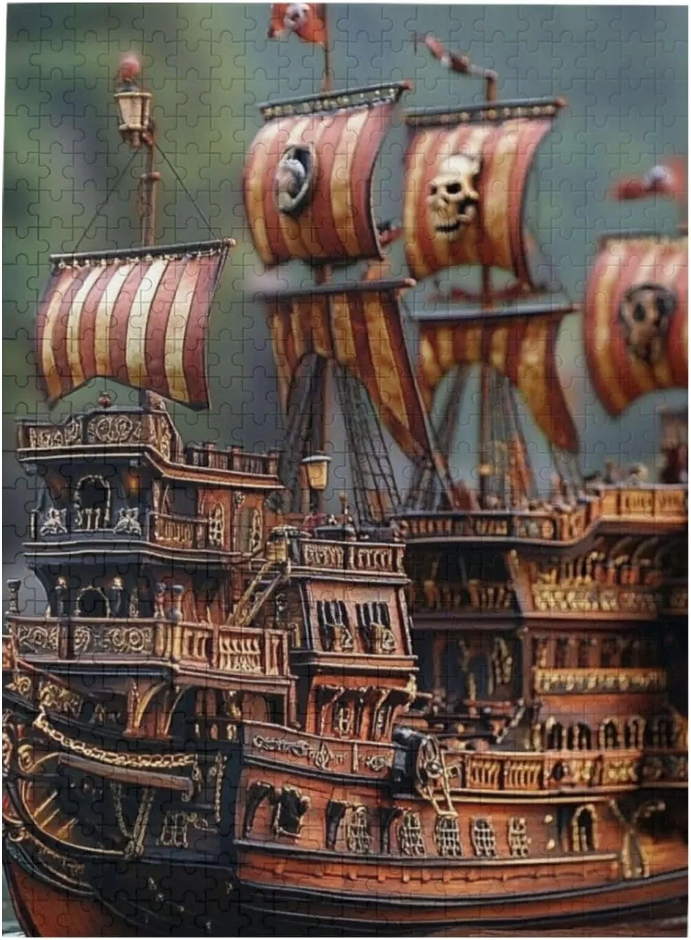 Super Difficult Jigsaw Puzzle,do You Dare to Challenge 500 Pieces Personalized Wooden Puzzle,Cool Pirate Ship,for Adult and unused gorilla succinctly Kids Family, 