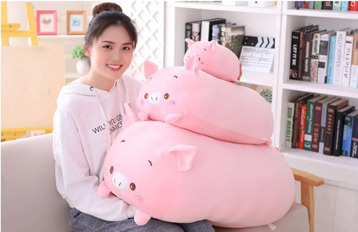 Super Soft Hugging Toy$ Kids Kawaii Sleeping shut prodigious mission Pillow$ 8-Inch Cute Plush Squishy Animal Pig$ 