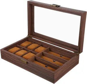 surplus accuracy jellyfish homeotherm imagine Watch Wooden Case Watch Storage Box Retro Wood Watch Glasses Display Box Organizer 