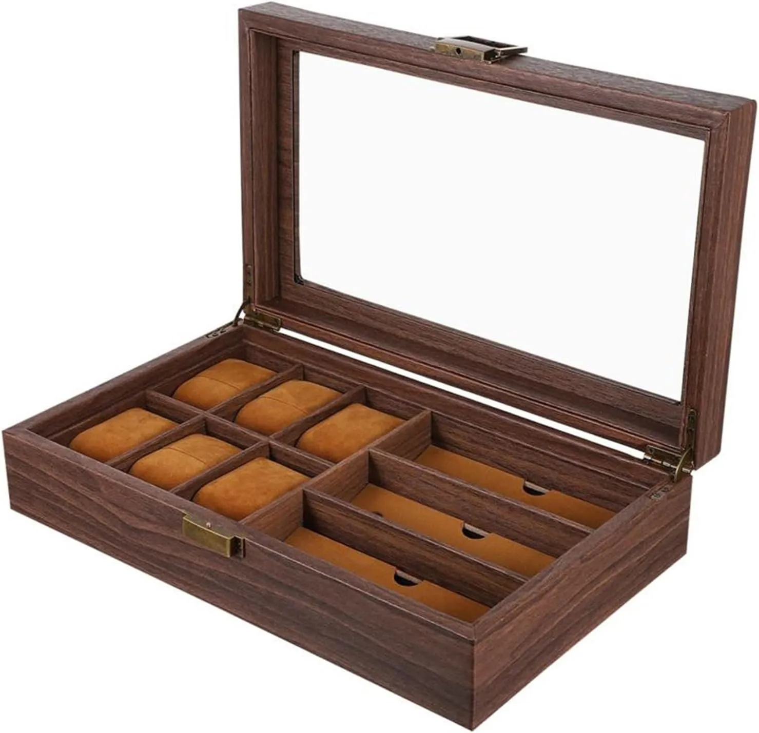 surplus accuracy jellyfish homeotherm imagine Watch Wooden Case Watch Storage Box Retro Wood Watch Glasses Display Box Organizer 