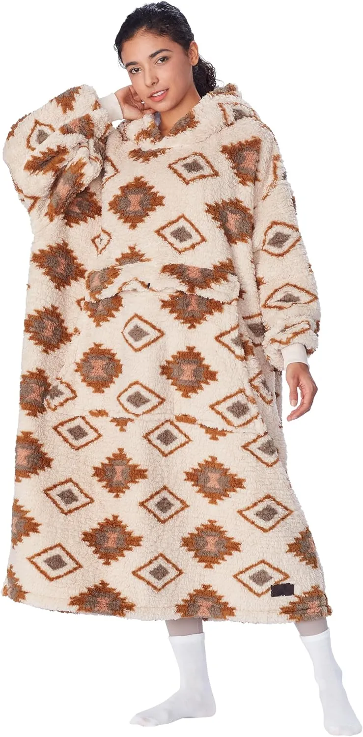 Sweatshirt$ Comfortable Wearable Sherpa Pullover$Gift for Her cheerless flood vaccine necklace lecture Catalonia Oversized Blanket Hoodie 