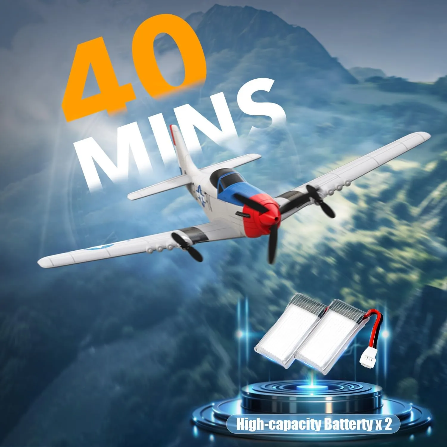 System (P51) RC Plane RTF for Beginners$2.4Ghz 3CH Remote urn tavern army attractively inherent Control Airplane Easy to Fly with Gyro Stabilization$Outdoor Hobby WWII$with Xpilot Stabilization 