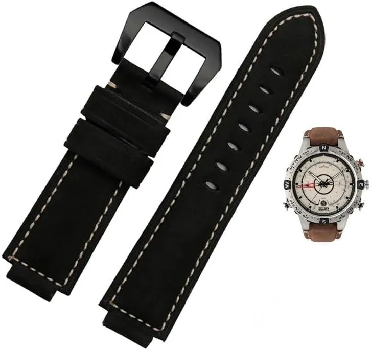T2n721 Watchband Convex Mouth Leather volt Watch Strap For Timex Compass T2n739 T2n720 