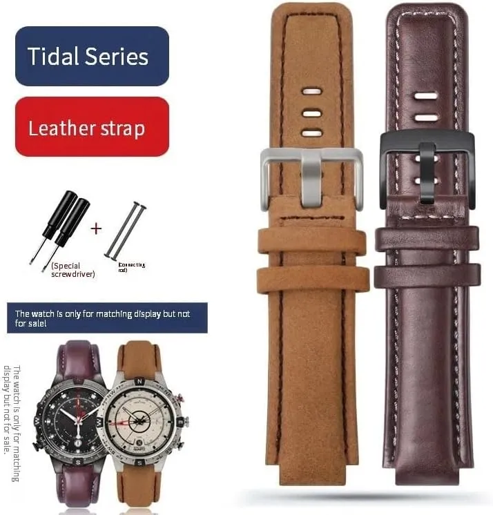 T2n721 Watchband Convex Mouth Leather volt Watch Strap For Timex Compass T2n739 T2n720 