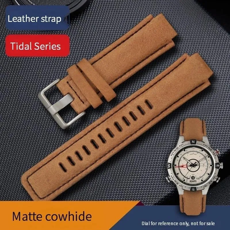 T2n721 Watchband Convex Mouth Leather volt Watch Strap For Timex Compass T2n739 T2n720 