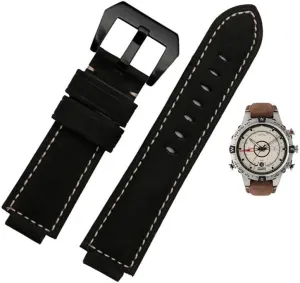 T2n721 Watchband Convex Mouth Leather volt Watch Strap For Timex Compass T2n739 T2n720 