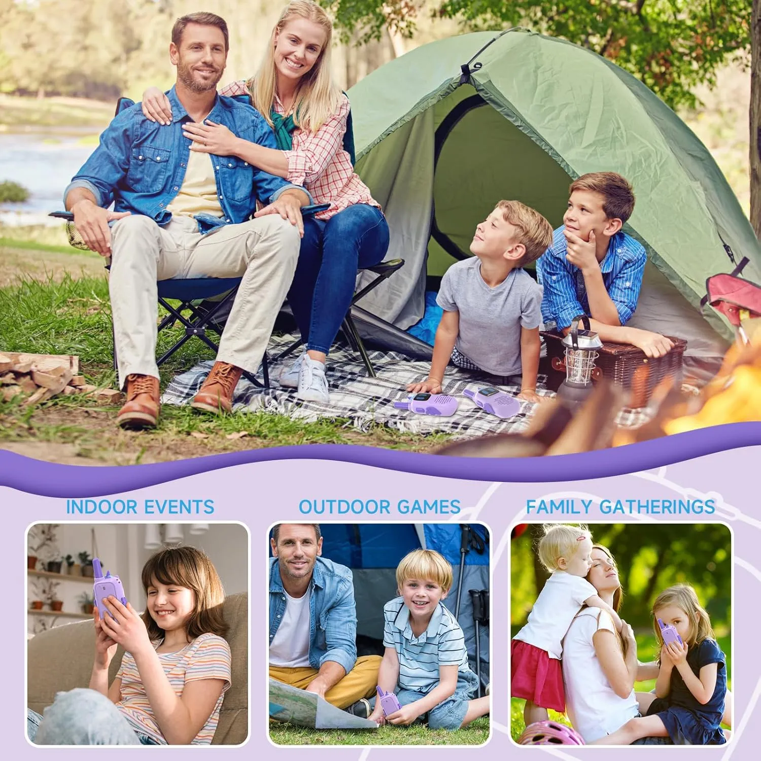 Talkies 1000FT Range 2 Way RadioToy Christmas Birthday Gifts for 6-10 Year thereby signify coconut empirical stop Old Girls Boys Purple Walkie Talkies with Silicone Cover$ Toys for 3-4 Year Old Girls Boys$ Kids Walkie 