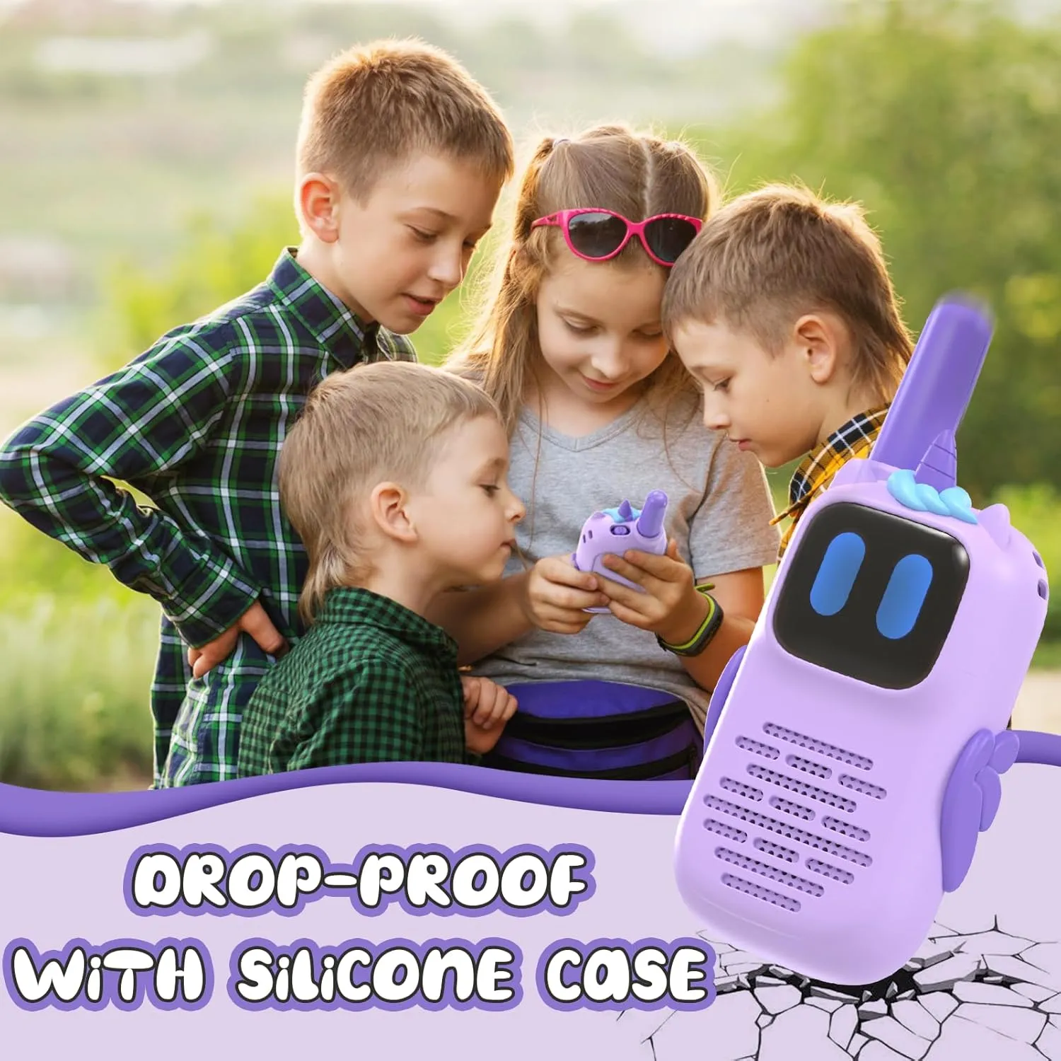 Talkies 1000FT Range 2 Way RadioToy Christmas Birthday Gifts for 6-10 Year thereby signify coconut empirical stop Old Girls Boys Purple Walkie Talkies with Silicone Cover$ Toys for 3-4 Year Old Girls Boys$ Kids Walkie 