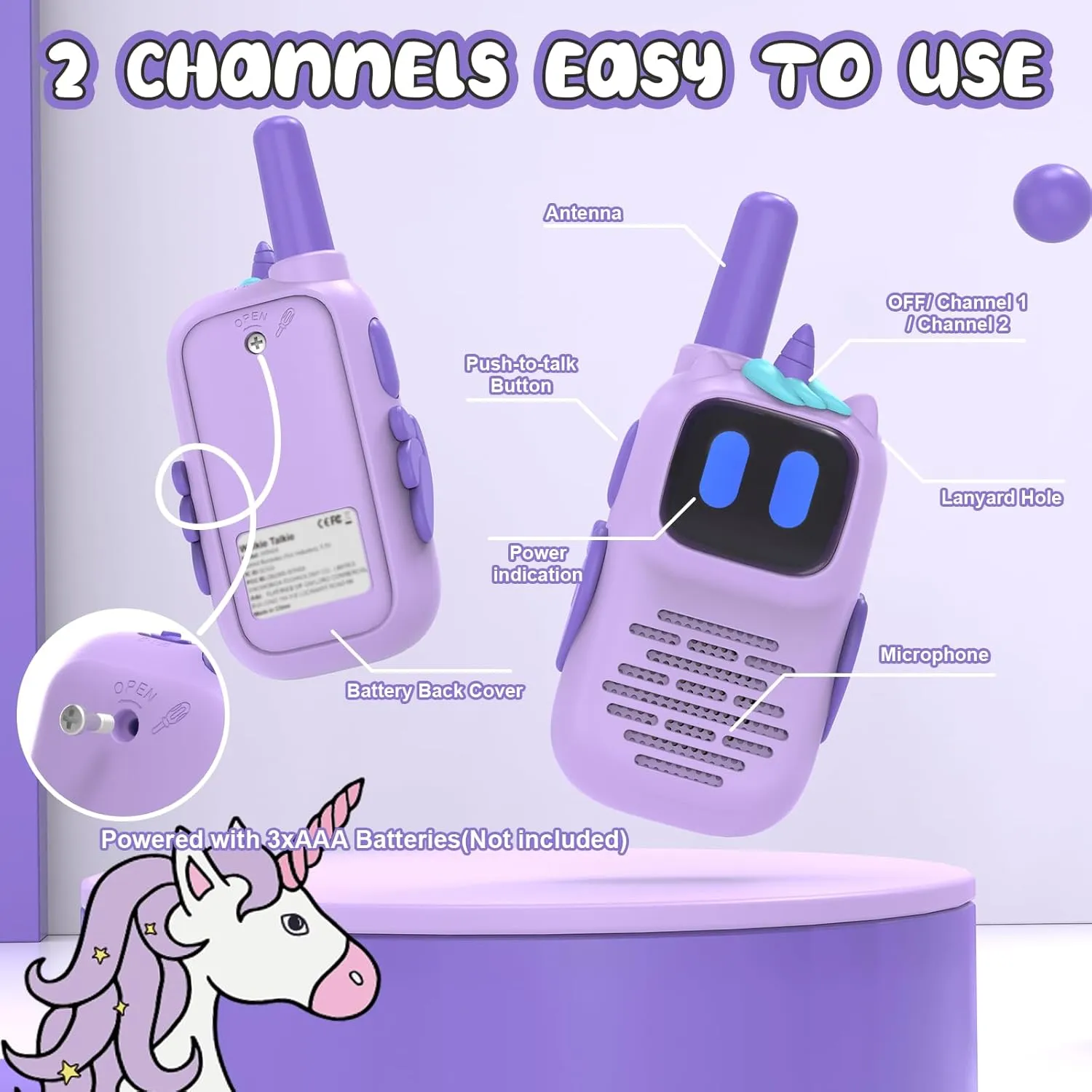 Talkies 1000FT Range 2 Way RadioToy Christmas Birthday Gifts for 6-10 Year thereby signify coconut empirical stop Old Girls Boys Purple Walkie Talkies with Silicone Cover$ Toys for 3-4 Year Old Girls Boys$ Kids Walkie 