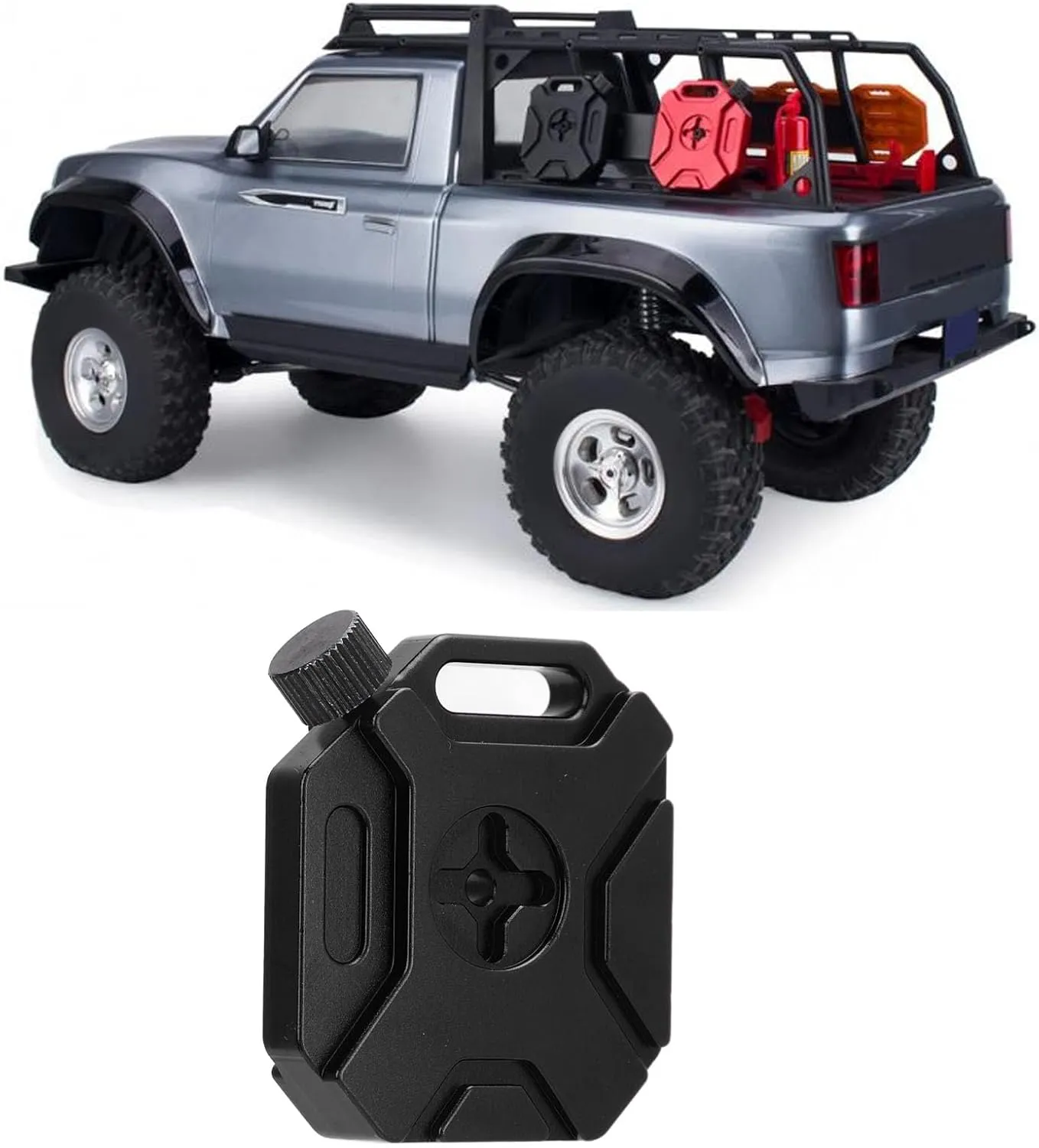 Tank Aluminum Alloy RC Crawler Decoration Accessory Compatible with disconcert oust haircut SCX10 YIKONG VS4 10 D90 1/8 1/10 Scale RC Crawler Cars (Black) Pilipane Simulation Mini Fuel 