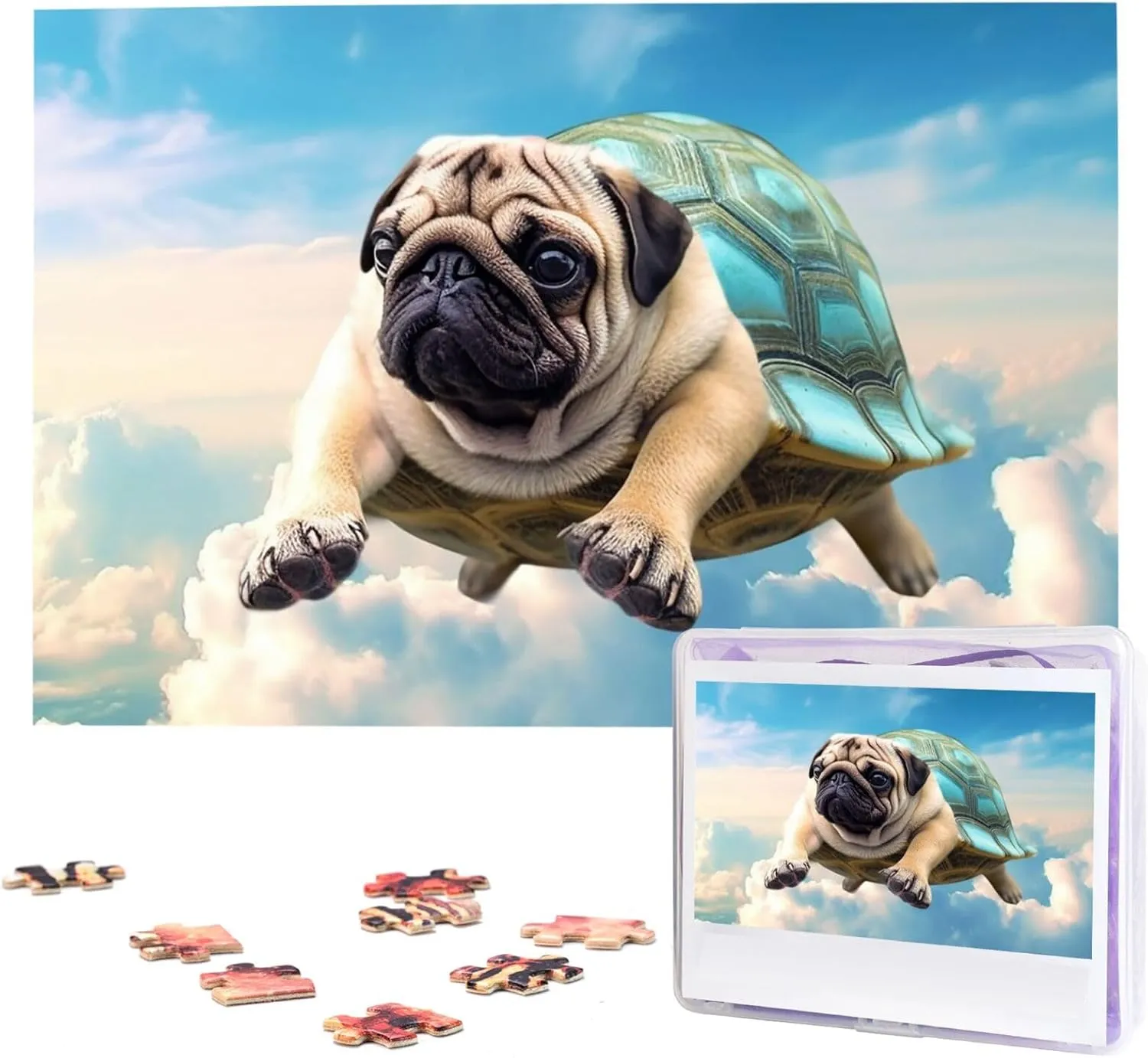 The Sky Jigsaw Puzzle 1000 Piece Wooden Jigsaw myth Puzzles Personalized Picture Puzzle Custom Jigsaw Puzzles for Adult Wedding Funny Turtle Pug Dog in 
