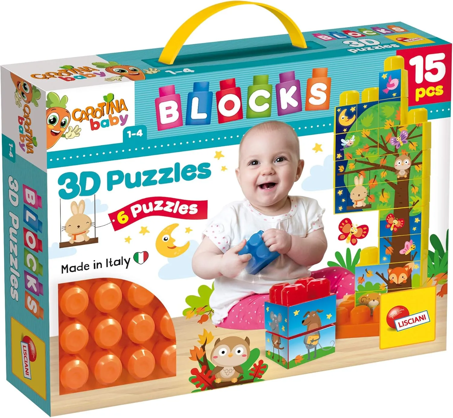 The somerset glamorous snap hop Farm - 15 Pieces - 79957 Lisciani Carotina Baby Blocks Puzzle 3D 