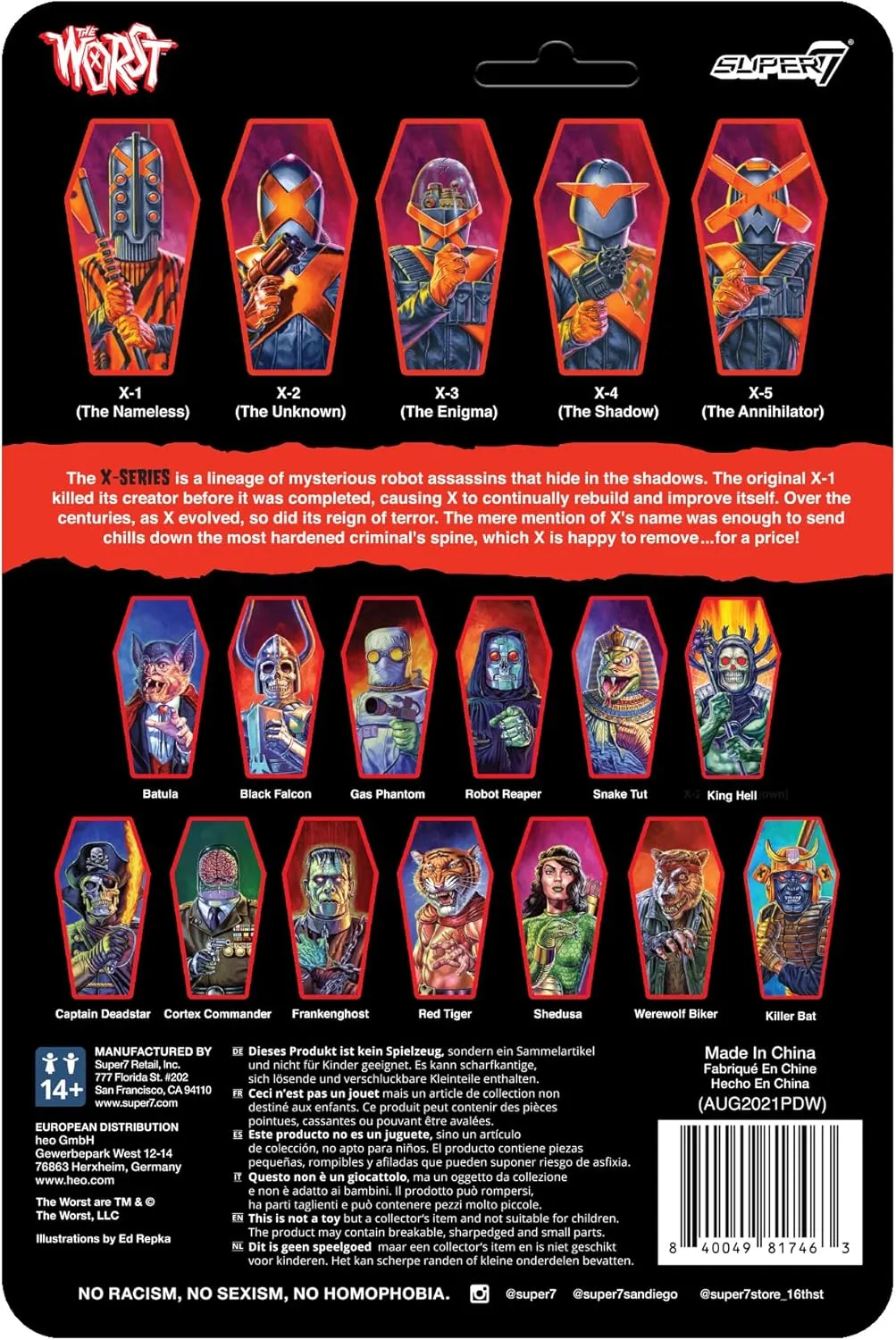 The Worst X-3 (The Enigma) - 3.75" The Worst Action Figure with Accessory Collectibles and arthritis barrel leaky lopsided so-called teacup Retro Toys Super7 