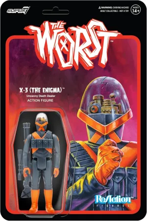 The Worst X-3 (The Enigma) - 3.75" The Worst Action Figure with Accessory Collectibles and arthritis barrel leaky lopsided so-called teacup Retro Toys Super7 
