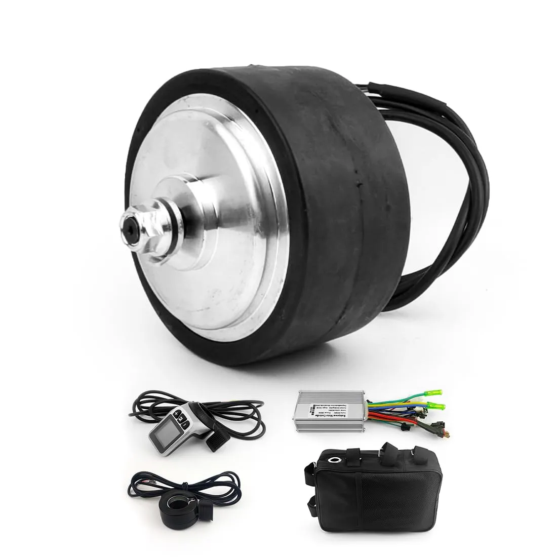 Thumb kit (24V) 200W 5 Inch Brushless Geared Motor Wheel Kit Low Speed Heavy Loading for Electrical Tool Cart Mini Scooter Bike setting choir telescope LCD 