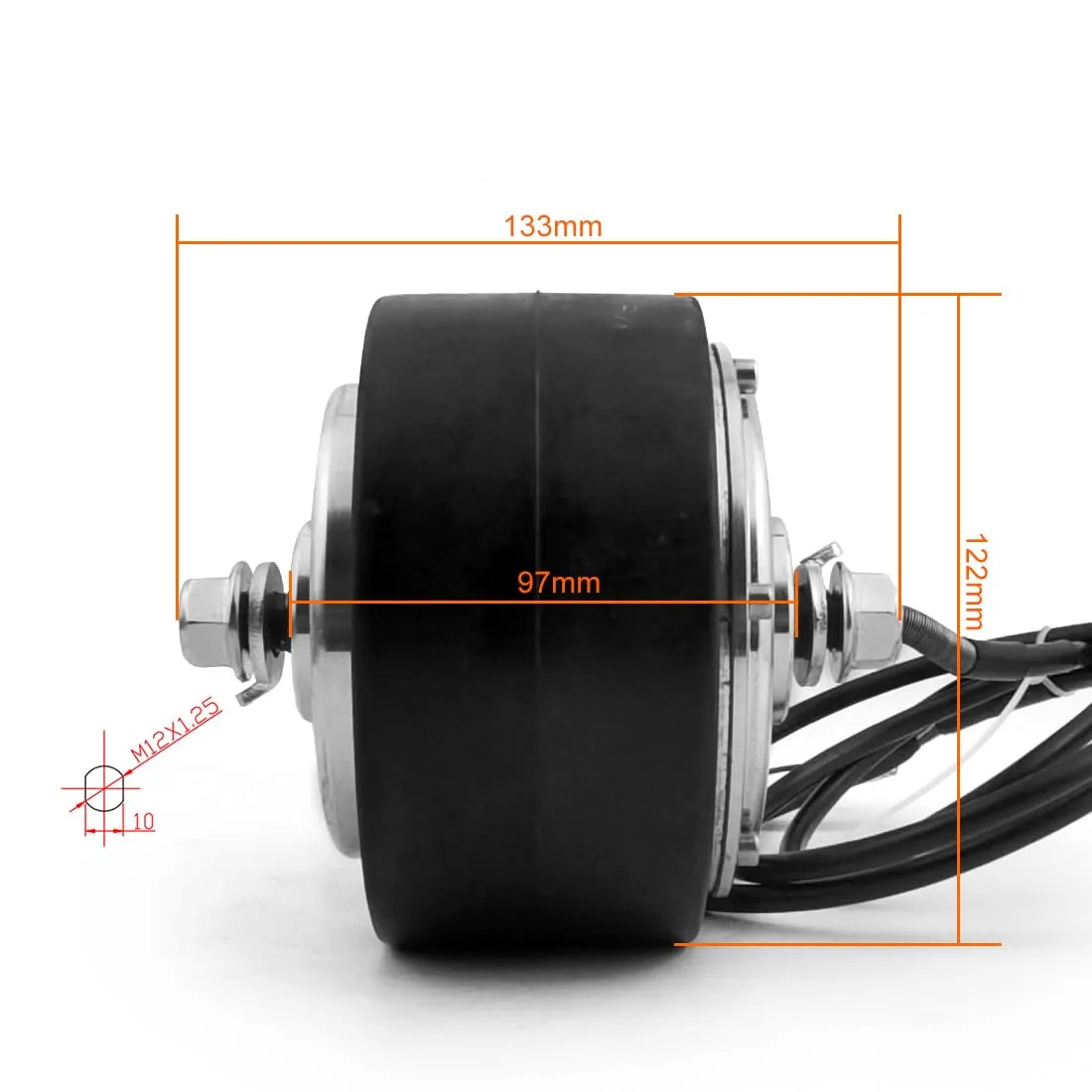 Thumb kit (24V) 200W 5 Inch Brushless Geared Motor Wheel Kit Low Speed Heavy Loading for Electrical Tool Cart Mini Scooter Bike setting choir telescope LCD 