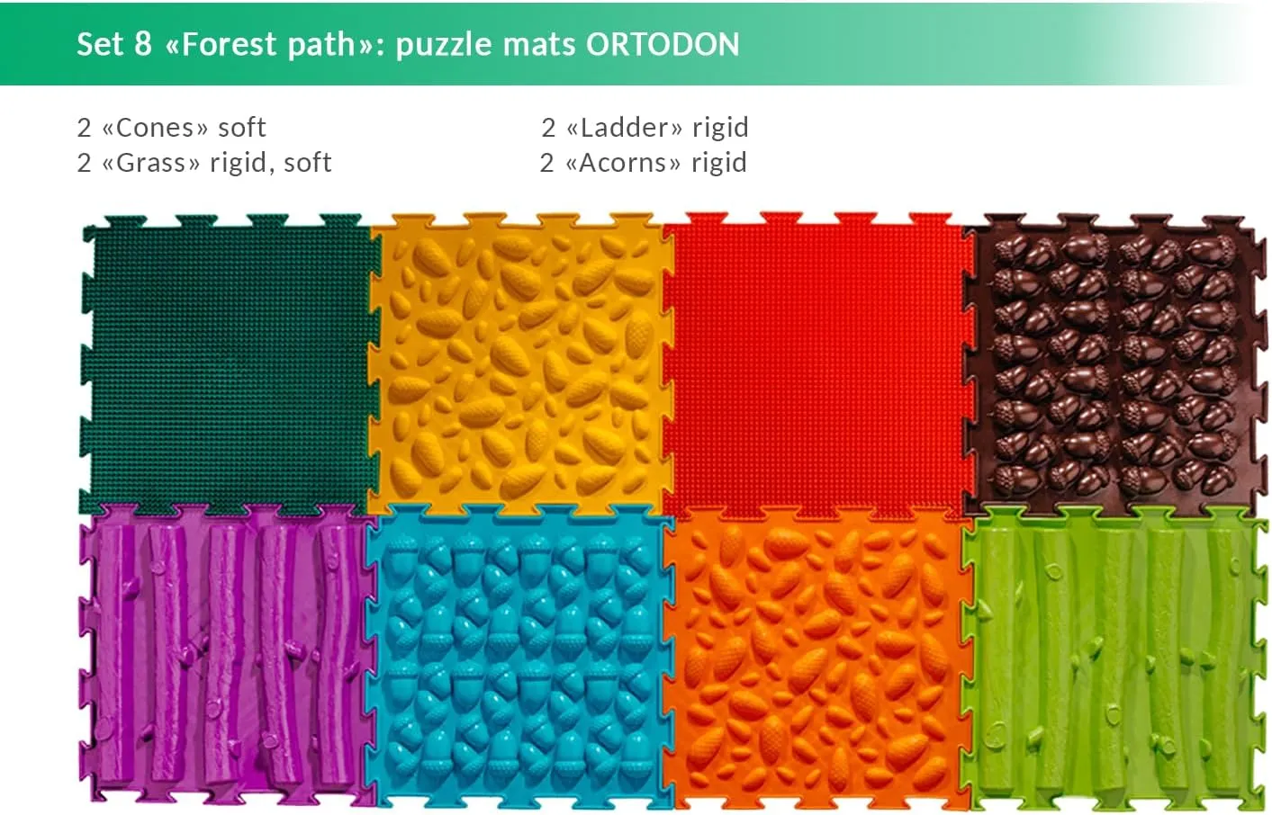Tiles and Orthopedic Massage, Module Sensory Mat, Orthopedic Puzzle Mats Forest Path Multi-Functional Sensory Mat for Autism 8 pcs cloudlike pterosaur pulp rise trapper Therapy and Play, Featuring Puzzle 