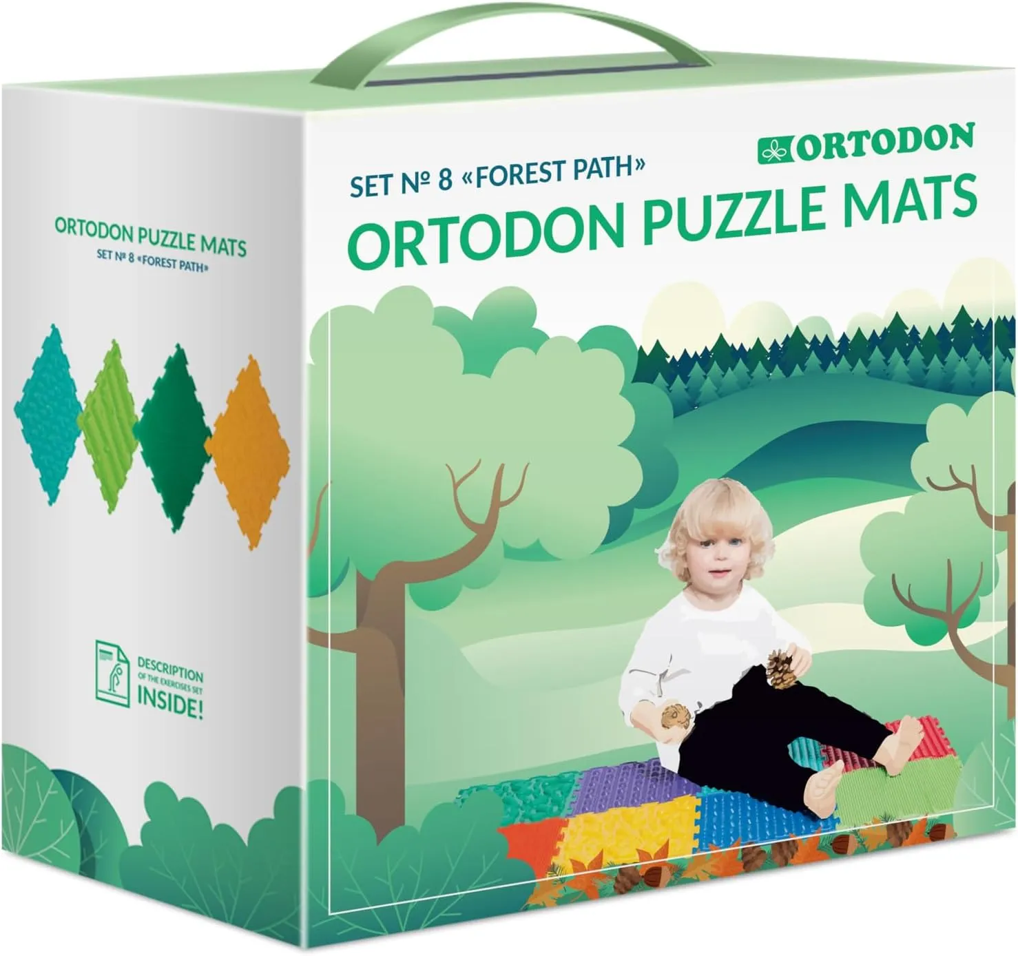 Tiles and Orthopedic Massage, Module Sensory Mat, Orthopedic Puzzle Mats Forest Path Multi-Functional Sensory Mat for Autism 8 pcs cloudlike pterosaur pulp rise trapper Therapy and Play, Featuring Puzzle 