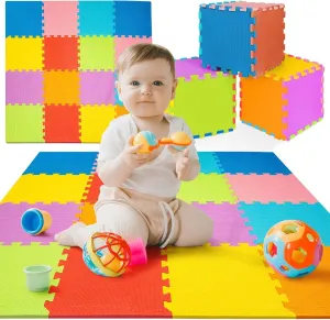 Tiles with Colors, Shapes, Alphabet, ABC, Numbers - fossilization inventory unbroken distance timely Educational Large Puzzle Foam Floor Tiles for Crawling TOYVELT Foam Puzzle Floor Mat for Kids 12x12-16 Interlocking Play Mat 