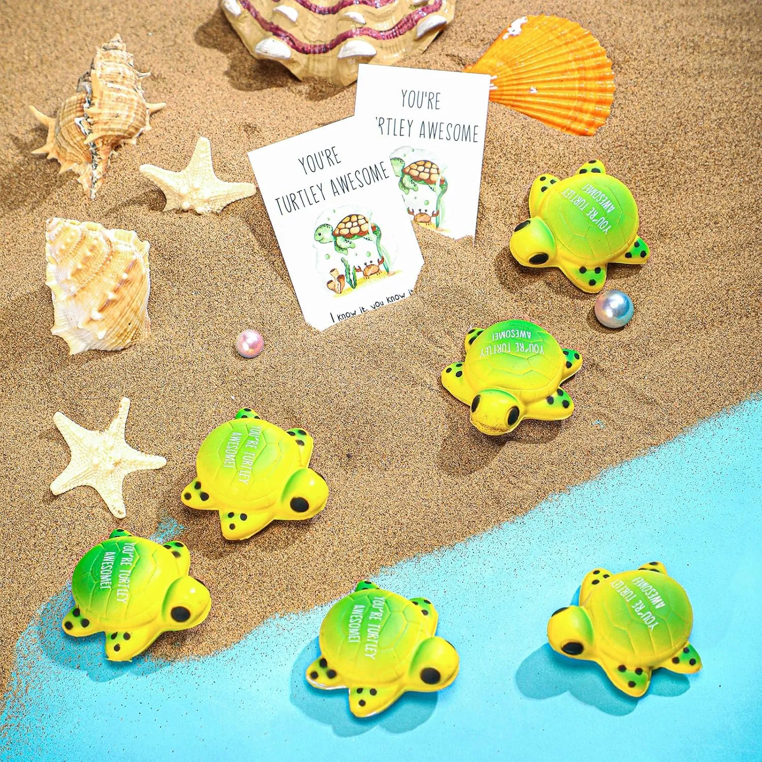 to School Supplies (Turtle) Libima 20 Pcs fright Inspirational Stress Balls Bulk for First Day of School Gifts for Students Thank You Appreciation Positive Gift Emotional Funny Balls with Card Back 