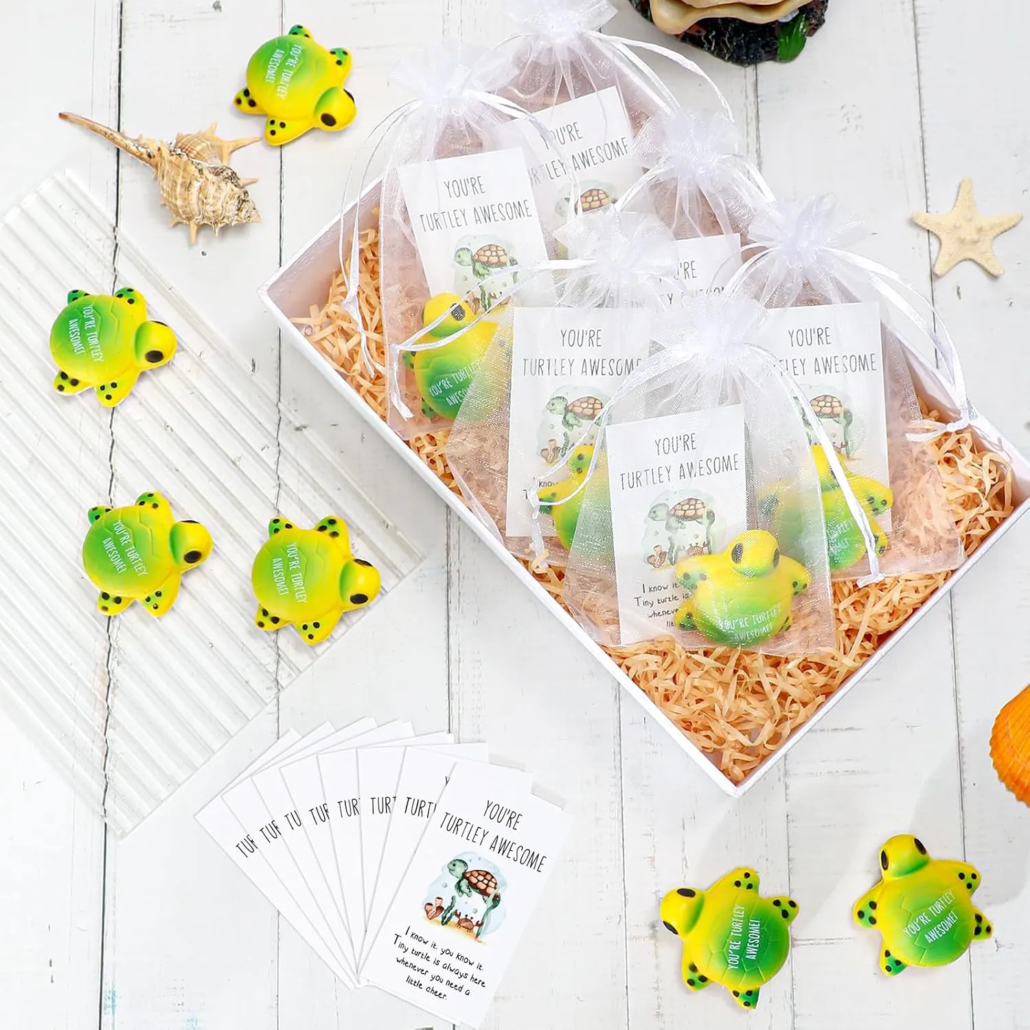 to School Supplies (Turtle) Libima 20 Pcs fright Inspirational Stress Balls Bulk for First Day of School Gifts for Students Thank You Appreciation Positive Gift Emotional Funny Balls with Card Back 