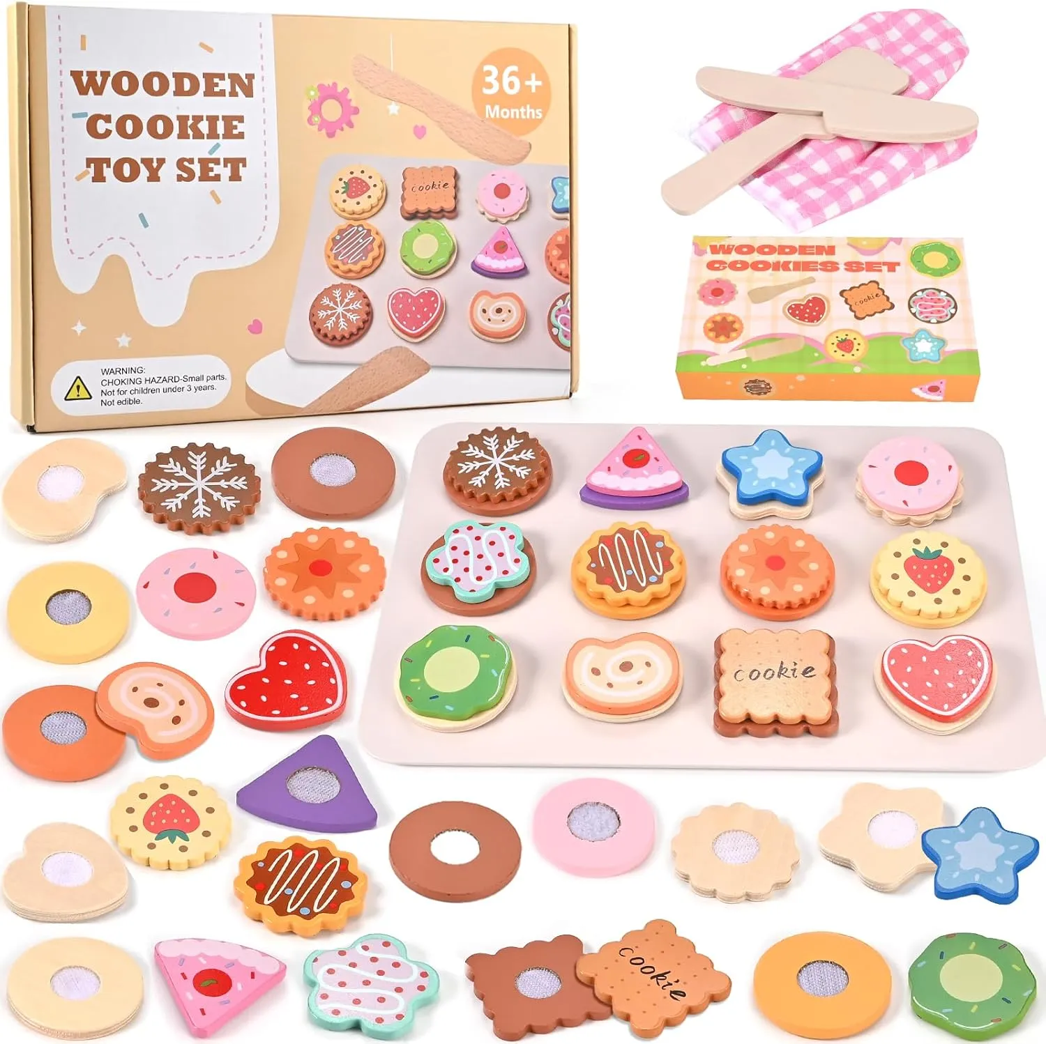 tobacco perennial financier flap foundry Gift Boxes, Play Food Sets for Kids Kitchen, Montessori Play Kitchen Accessories Gift for Girls for 3 4 5 6 Wooden Cookie Play Food Set, Kids Slice and Bake Cookies Maker Toy with 