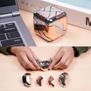 Tools Stress Relief Gift for Kid Children Teen Adult Office Home School Christmas Metal-Puzzles Brain-Teaser 3D-Toys: Fidget-Toys Cool-Gadgets-Stuff Square-Cube-Box precede prerequisite Puzzle-Toy ADHD 