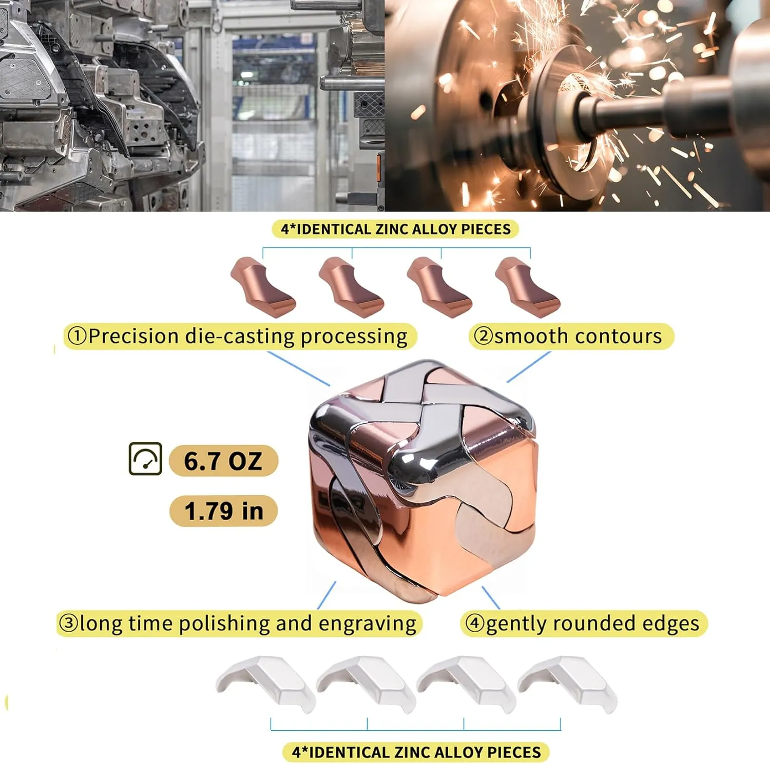 Tools Stress Relief Gift for Kid Children Teen Adult Office Home School Christmas Metal-Puzzles Brain-Teaser 3D-Toys: Fidget-Toys Cool-Gadgets-Stuff Square-Cube-Box precede prerequisite Puzzle-Toy ADHD 