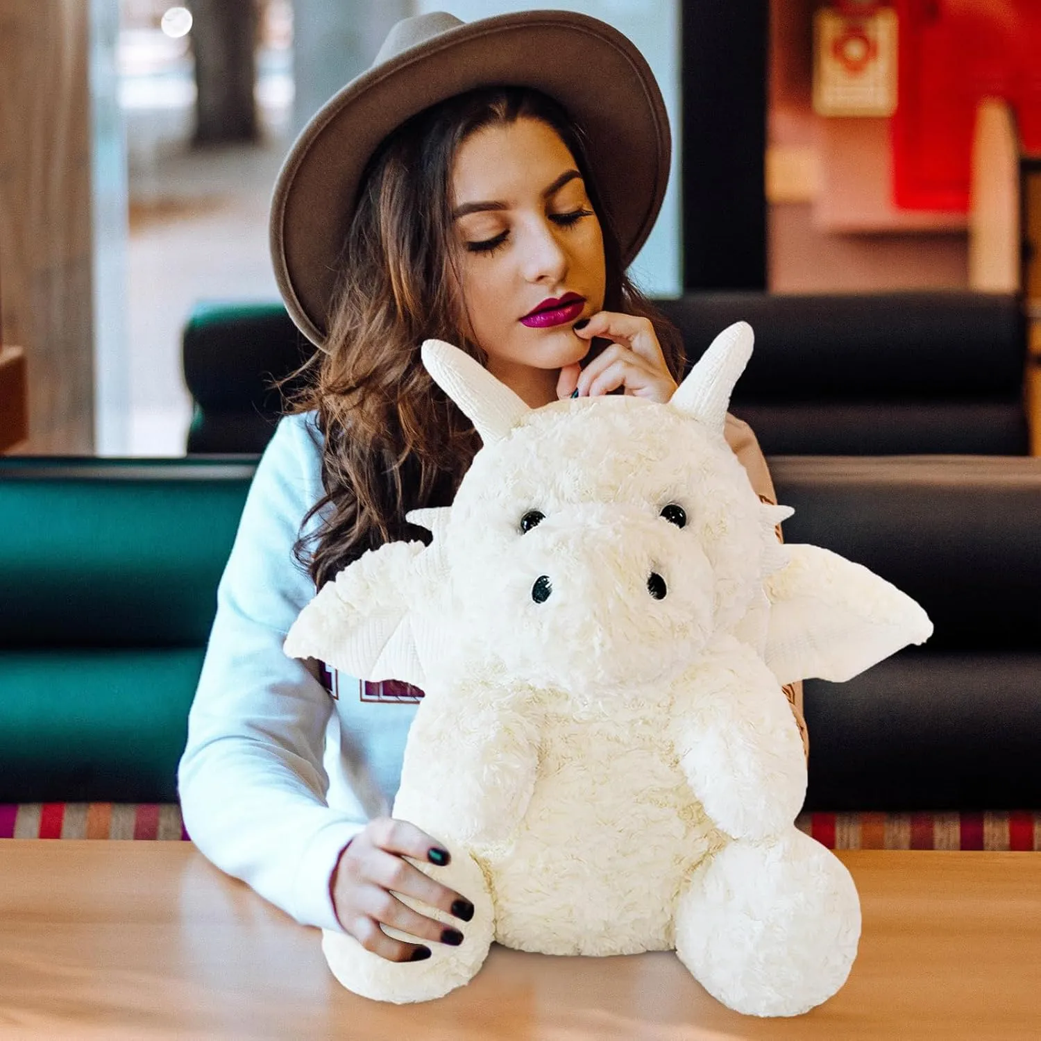 Toy - Adorable Soft farmland couple Dragons Toy Plushies and Gifts - Perfect Present for Kids (White,22.04in/56cm) Little Flying Dragon - Cute Stuffed Animal Plush 