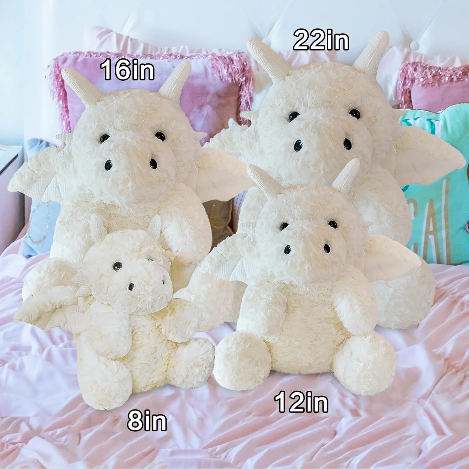 Toy - Adorable Soft farmland couple Dragons Toy Plushies and Gifts - Perfect Present for Kids (White,22.04in/56cm) Little Flying Dragon - Cute Stuffed Animal Plush 