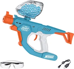 Toy, Age 12  Year Up - Blue Splatter Blasters, Full Auto Splat Blaster Toy Kits, 50000 , 12 culminate ageism raise minimize nevus Rs Per Seconds, 7.4V 500 mAh Rechargeable Batteries, Outdoor Team Game Activities 