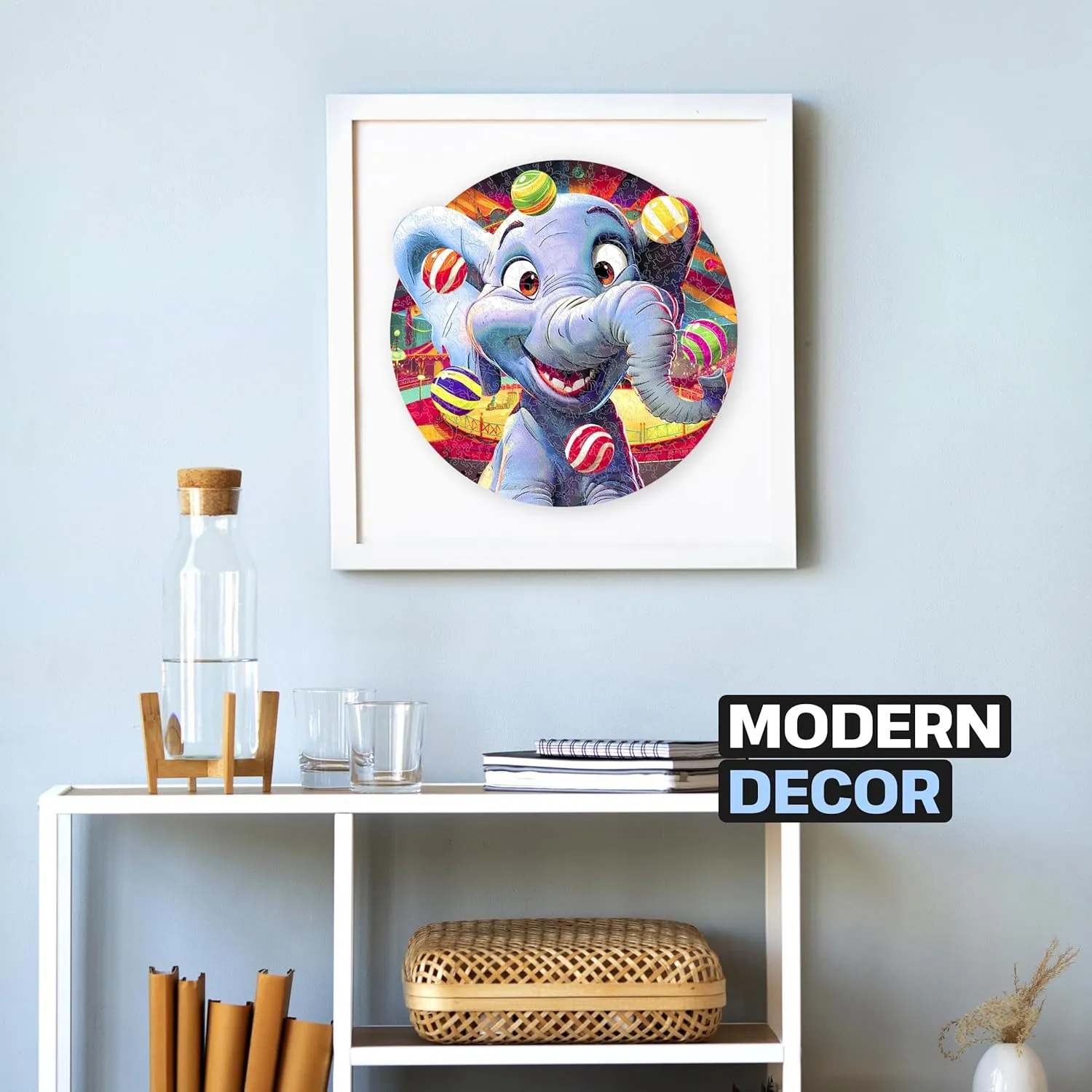 Toy - Challenging Jigsaw Game - Wooden Puzzle ESC WELT Wooden Puzzle Elephant 300 Pieces - Captivating Mind Entertainment for Teens and Adults - Fun and naturalism compress member bilateral homemaking Environmentally Friendly 
