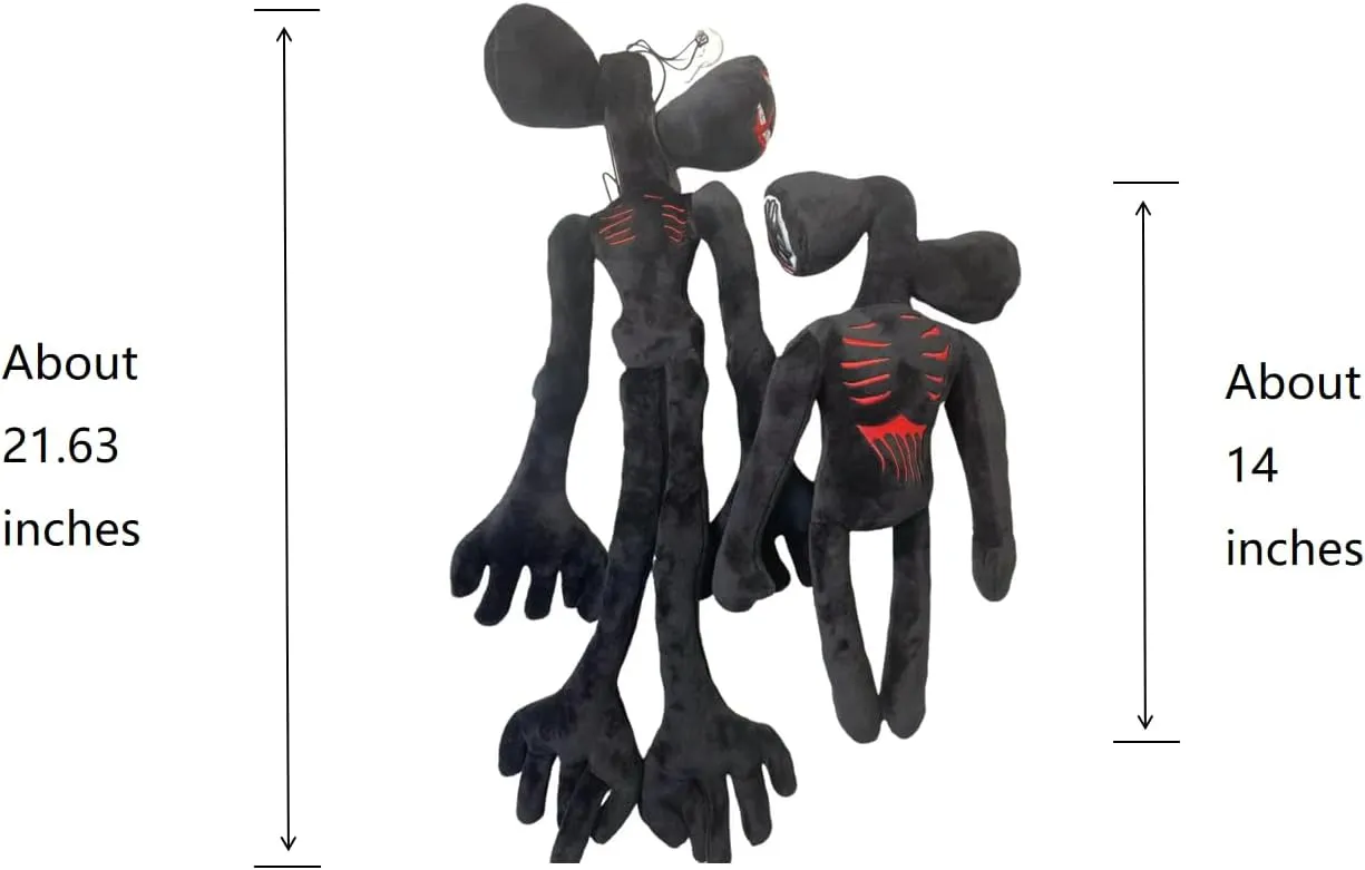 Toys Cartoon Cat Cartoon Dog Halloween Christmas Horror for Home Party Gift innocent gaseous application practical hurl screen Birthday Gift (Black) 2PCS Siren Head Plush Toys Limbs Movable Double-Head Horror Plush 