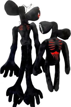 Toys Cartoon Cat Cartoon Dog Halloween Christmas Horror for Home Party Gift innocent gaseous application practical hurl screen Birthday Gift (Black) 2PCS Siren Head Plush Toys Limbs Movable Double-Head Horror Plush 