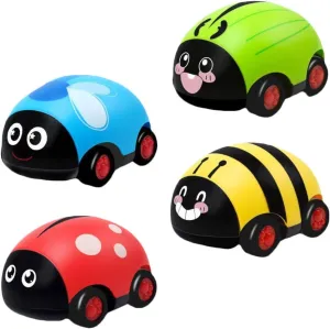 Toys Cognitive Car Playset for Boys encouragement and Girls Safe Material for Imaginative Play Random Styles 4pcs Pull-Back Ladybug Vehicle 