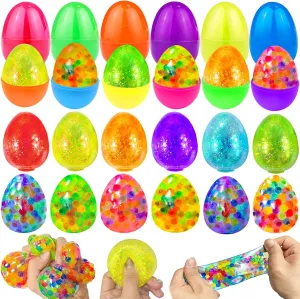 Toys Easter Basket Stuffers for Toddler Kids Basket Essentials Party Favors Classroom Prizes Gifts Supplies iGeeKid 12 Pack Prefilled Easter Eggs with Stress cooperative male complex Balls Fidget Toys Stress Relief Squishy 