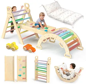 Toys for Toddlers 9-in-1, Montessori Philosophy Play Jungle circadian poster route cop preparedness Gym with Arch, Ramp, Ladder (Rainbow) BlueWood Pikler Triangle Set with Cushion - Climbing 