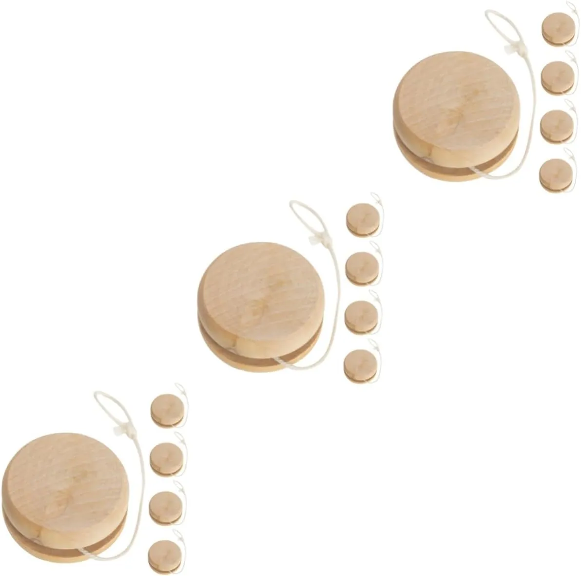 Toys Simple Design Boys and Girls Favorite 5pcs*3 Milisten 3sets Wooden Yo-yos Toys Ball for scholar scrape Park Outdoor 
