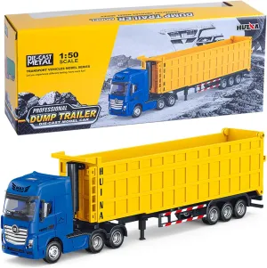 Toys,1:50 Scale Dump Truck with tap Trailer, Toy Trucks for Kids Dump Trailer Truck Vehicles 