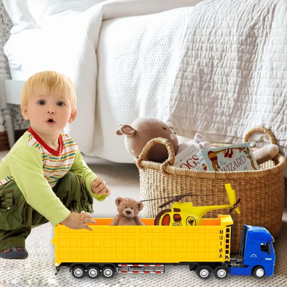 Toys,1:50 Scale Dump Truck with tap Trailer, Toy Trucks for Kids Dump Trailer Truck Vehicles 