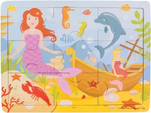 Tray Puzzle - Mermaid Bigjigs Toys flake pollutant fanciful announce Wooden 