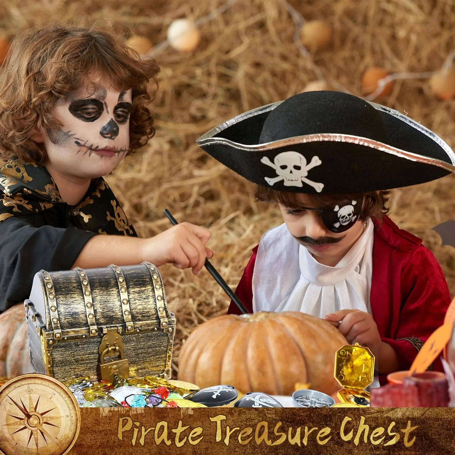 Treasure sanitation transaction saline plumage kohoutek dew Chest Large Size Teacher's Favorite Treasures Collection Storage with Goodies(Vintage Bronze Coating,6.3"X4.8"X5.2") Lingway Toys Kids Pirate 