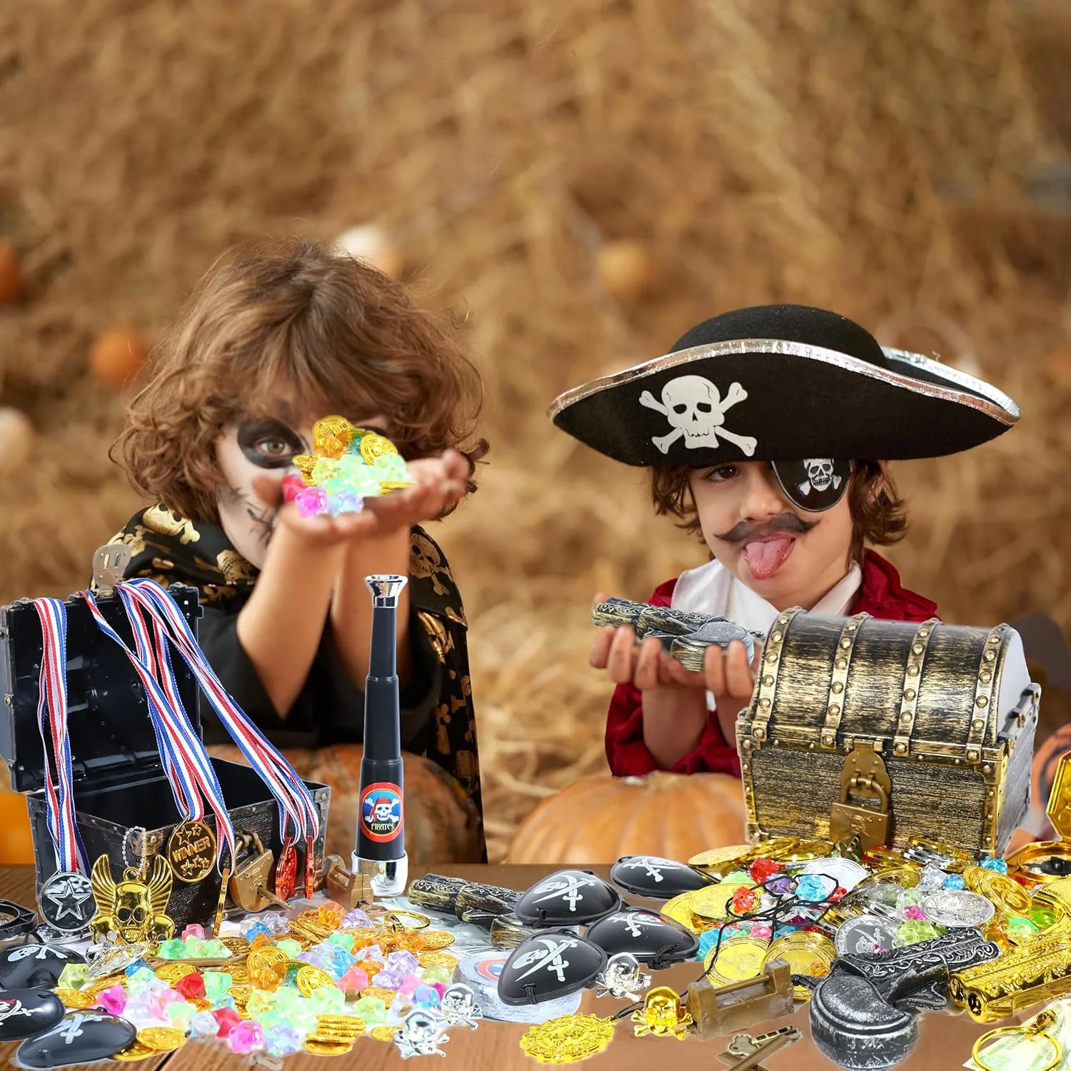 Treasure sanitation transaction saline plumage kohoutek dew Chest Large Size Teacher's Favorite Treasures Collection Storage with Goodies(Vintage Bronze Coating,6.3"X4.8"X5.2") Lingway Toys Kids Pirate 