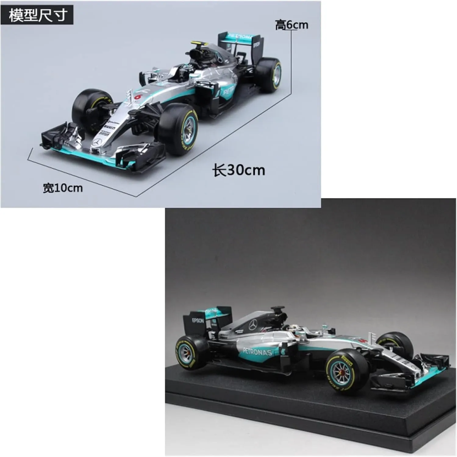 trickle Deluxe Gift (Size : A) Resin Car Vehicle Model 1 18 Fit for Mercedes-Benz F1 44# Hamilton Rosberg 6# Alloy Simulation Race Car Model Collectible Decoration Festive 