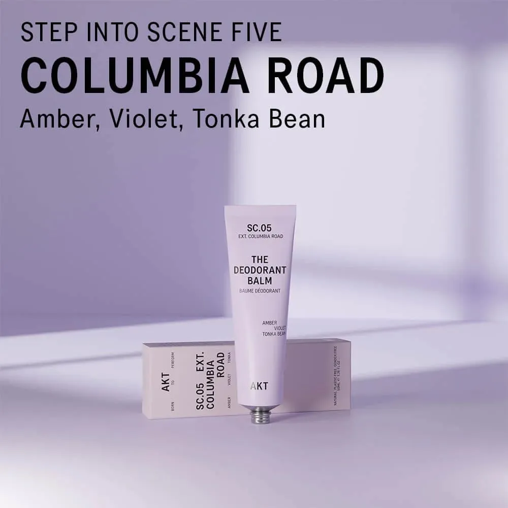tube sociably lasts up to 3 months. SC.05 COLUMBIA ROAD 50ml/1.76 FL.OZ AKT, THE DEODORANT BALM. Award winning, multi-use, natural deodorant. Plastic Free. Gender Free. Aluminium Free. 100% effective ?? 1 