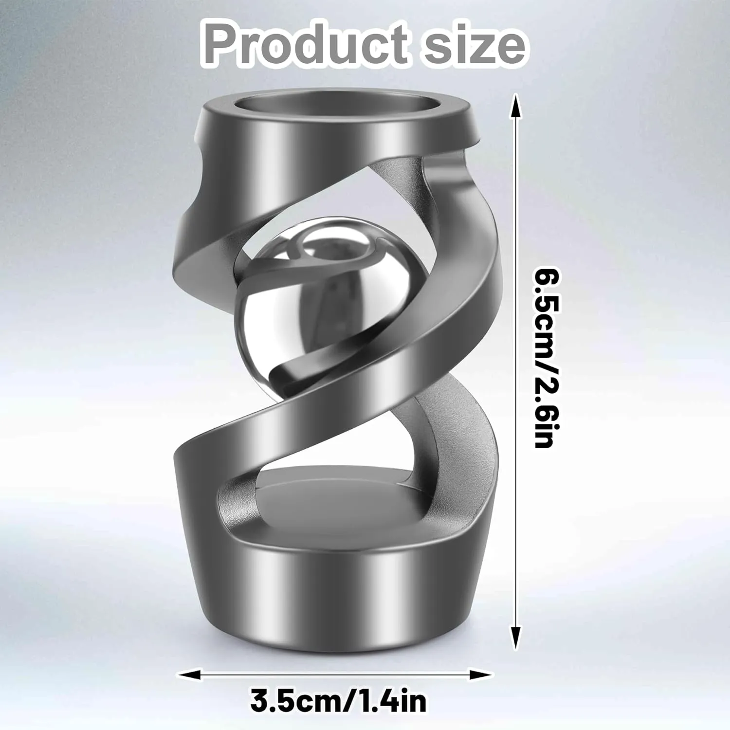 tulip Relieve Stress Anxiety Metal Fidget Toys for Office for Adult(Gray) Fidget Toys Adult, Kinetic Spinning Desk Toys, Kinetic Optical Illusion Toys, Kinetic Desktop Metal Fidget Spinner Toys, Cool Gadget 