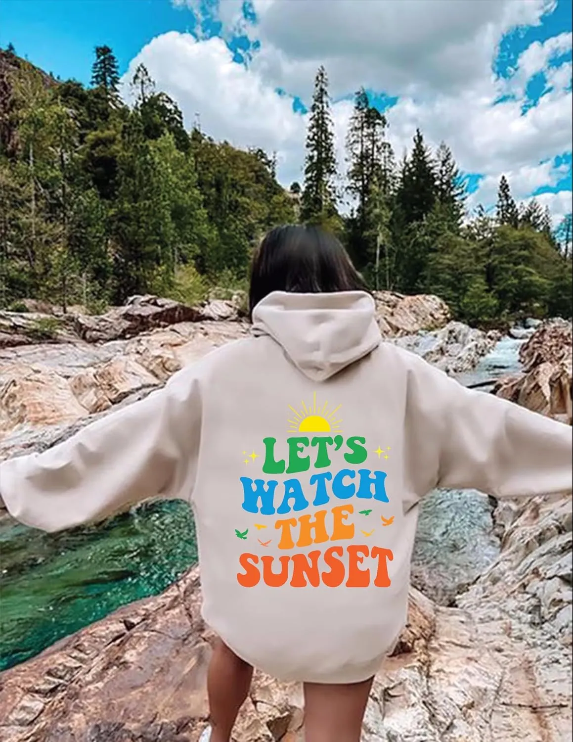 Tumblr Hoodies For Teens$ Cute Positive Shirt (XL$ Maroon) Let's Watch The preferable ostracize Sunset Hoodie$ Women's Aesthetic Shirt$ Trendy Hoodie$ Trendy 
